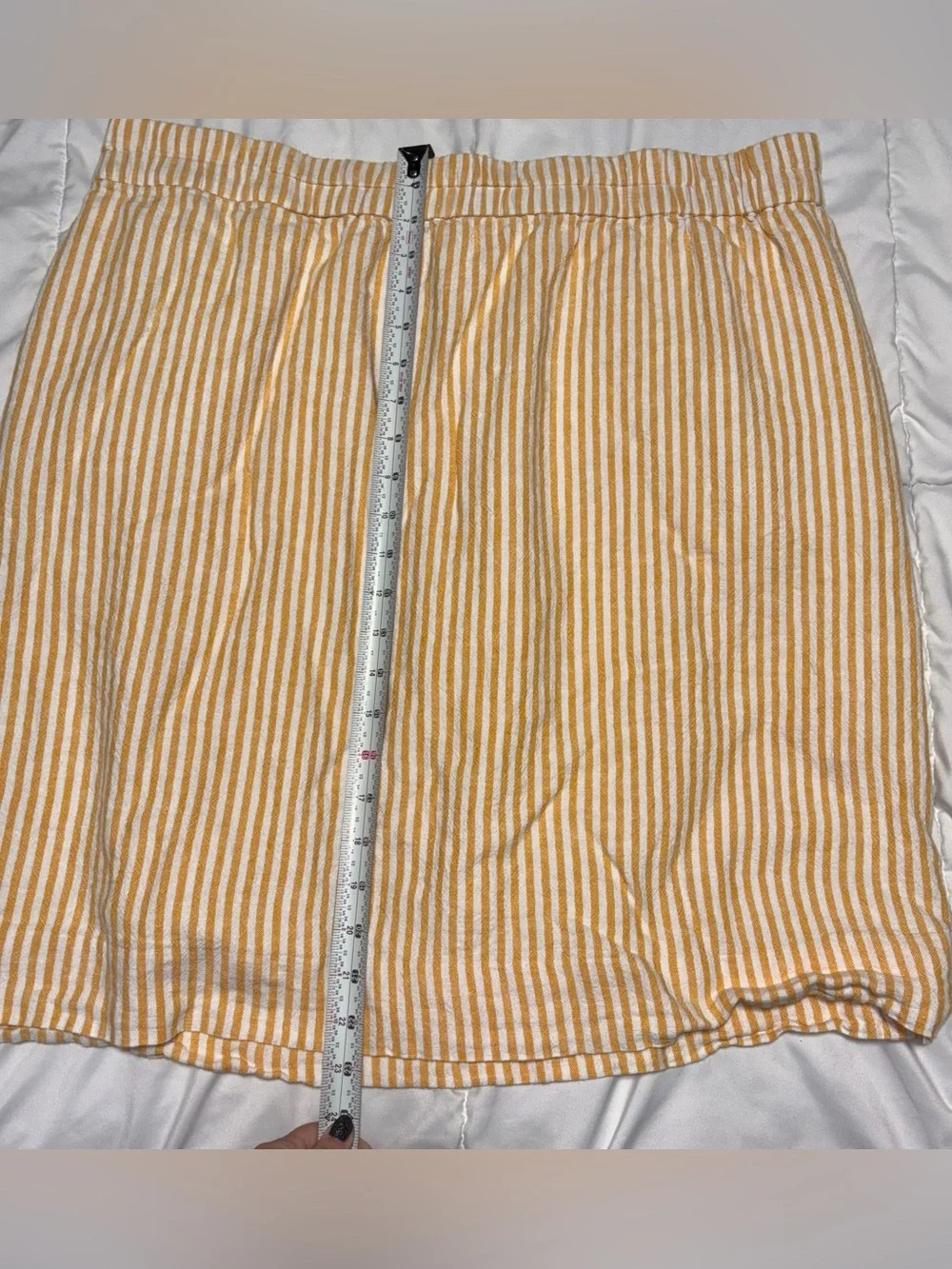 J. Crew Linen Blend Striped Skirt Orange White Creamcicle XXL